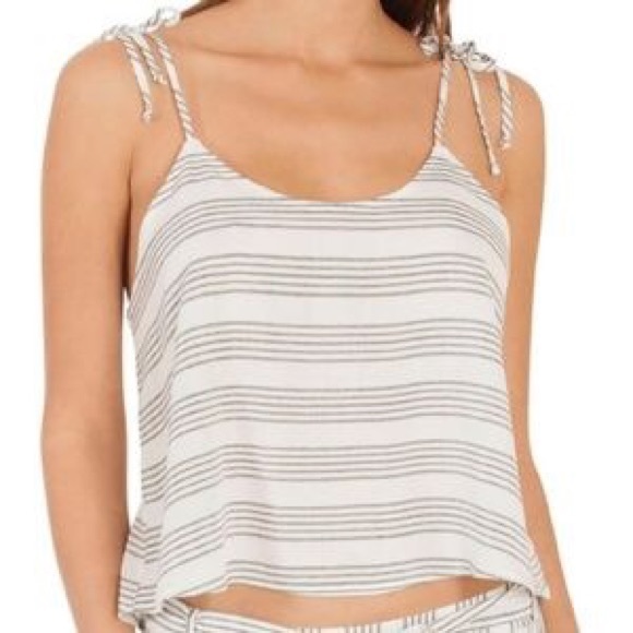 Midnight Bakery Tops - Lightweight Cropped Striped Tank (Firm Price)